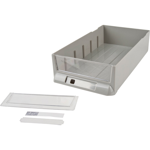 Replacement Drawer for KPC-100 Parts Cabinets, Plastic, 6-3/8" W x 11-3/10" D x 2-11/16" H, Grey Sécurité Médic