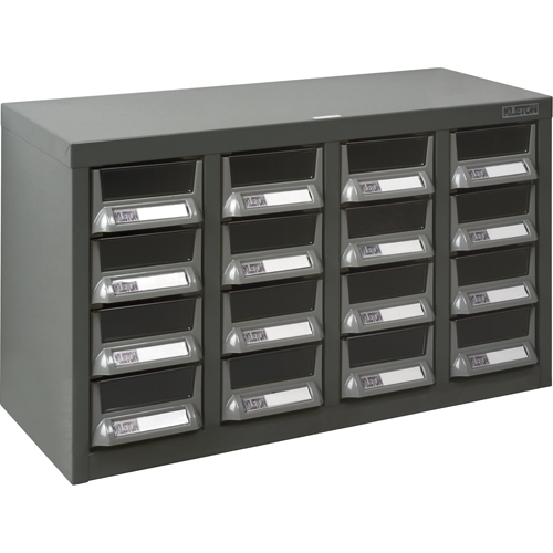 KPC-400 Parts Cabinet, Galvanized Steel, 16 Drawers, 23-1/10" x 8-7/10" x 13-4/5", Grey Sécurité Médic