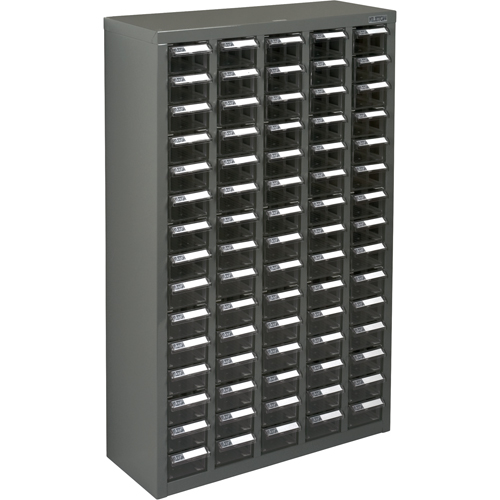 Casiers pour pi&egrave;ces KPC-600, Acier galvanis&eacute;, 75 tiroirs, 23-1/10" x 8-7/10" x 36-9/10", Gris Sécurité Médic