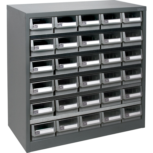 KPC-HD Heavy-Duty Parts Cabinet, Galvanized Steel, 30 Drawers, 34-3/5" x 15-7/10" x 34-3/5", Grey Sécurité Médic