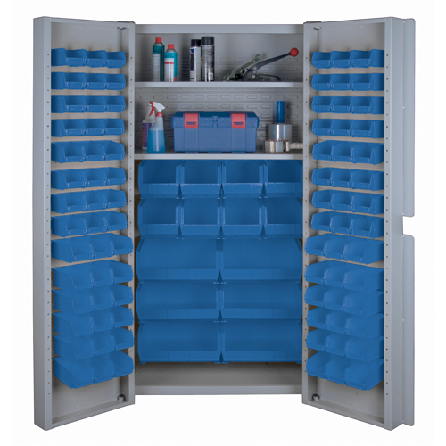 Deep Door Combination Cabinets, 38" W x 24" D x 72" H, Grey Sécurité Médic