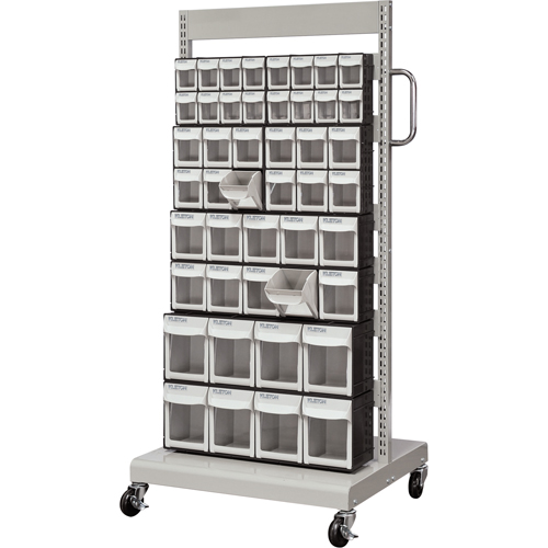 Servante mobile de bacs &agrave; plateaux inclinables, &agrave; un c&ocirc;t&eacute;, 46 bacs, 26-1/4" la x 22" p x 57-1/2" h Sécurité Médic