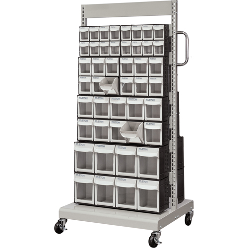 Mobile Tilt Bin Rack, Double-sided, 92 bins, 26-1/4" W x 22" D x 57-1/2" H Sécurité Médic