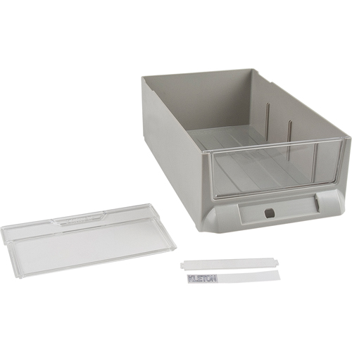 Tiroir de rechange pour armoires de pi&egrave;ces KPC-200, Plastique, 5-3/8" la x 9-13/16" p, 3-3/10" h, Gris Sécurité Médic