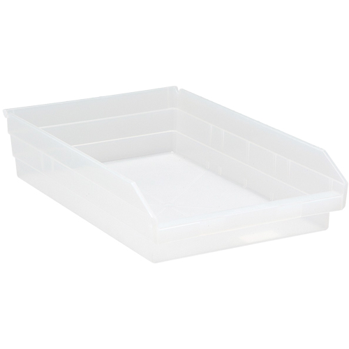 Bacs de rangement pour tablettes, 11-1/8" la x 4" H x 17-7/8" p, Transparent, Capacit&eacute; 40 lb Sécurité Médic