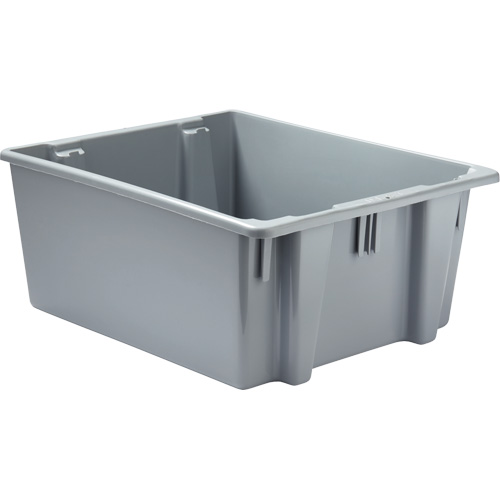Stack & Nest Palletote Box, 10" x 19.5" x 23.5", Grey Sécurité Médic