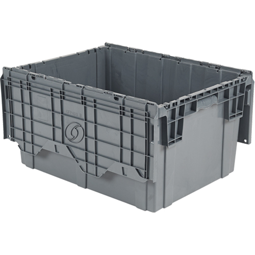 Contenants de distribution Flipak en plastique poly&eacute;thyl&egrave;ne (PE), 27,9" x 20,9" x 15,2", Gris Sécurité Médic