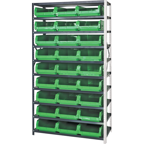 Shelving Unit with Stacking Bins, Steel, Magnum Bin, 650 lbs. Capacity, 42" W x 76" H Sécurité Médic