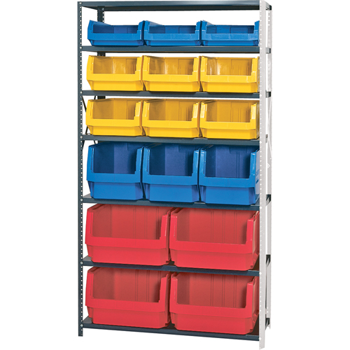 Shelving Unit with Stacking Bins, Steel, Magnum Bin, 650 lbs. Capacity, 42" W x 76" H Sécurité Médic