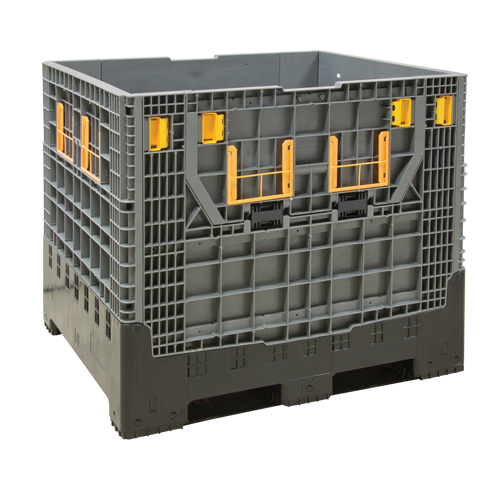Contenant de vrac pliable, 47,2" lo x 39,4" la x 39,4" h, Gris Sécurité Médic