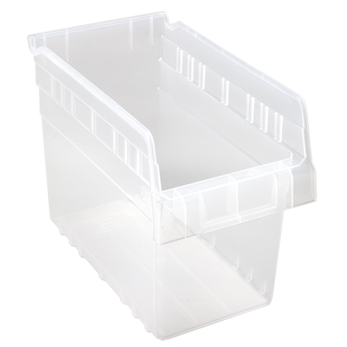Store-Max Shelf Bins, 6-5/8" W x 8" H x 11-5/8" D, Clear, 44 lbs. Capacity Sécurité Médic