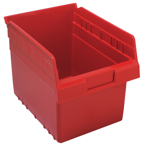 Store-Max Shelf Bins, 8-3/8" W x 8" H x 11-5/8" D, Red, 44 lbs. Capacity Sécurité Médic