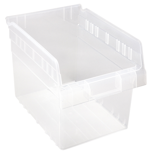Store-Max Shelf Bins, 8-3/8" W x 8" H x 11-5/8" D, Clear, 44 lbs. Capacity Sécurité Médic