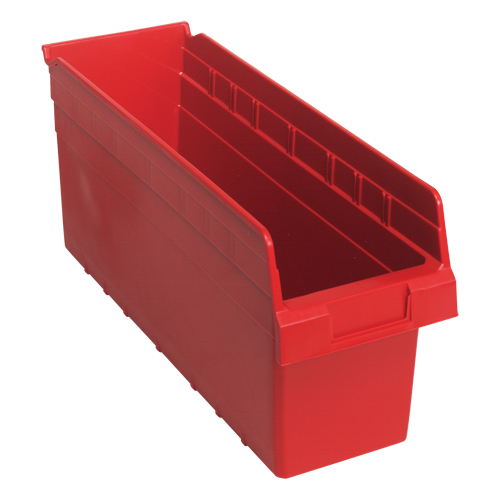 Bacs pour &eacute;tag&egrave;re Store-Max, 6-5/8" la x 8" H x 17-7/8" p, Rouge, Capacit&eacute; 56 lb Sécurité Médic