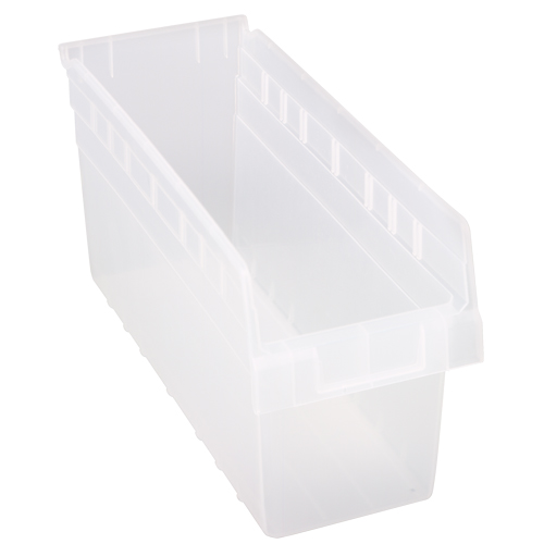 Store-Max Shelf Bins, 6-5/8" W x 8" H x 17-7/8" D, Clear, 56 lbs. Capacity Sécurité Médic
