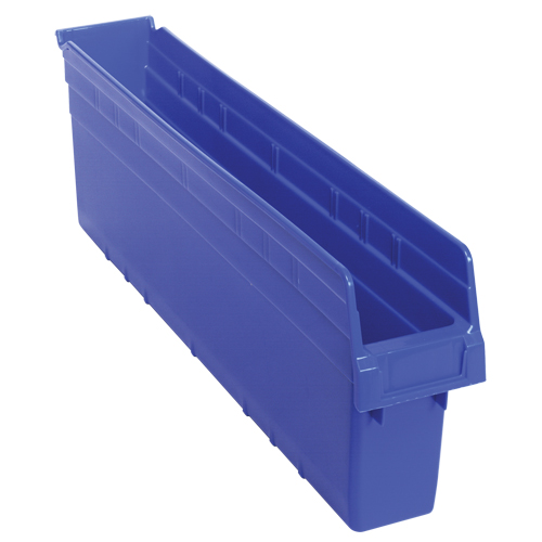 Store-Max Shelf Bins, 4-3/8" W x 8" H x 23-5/8" D, Blue, 68 lbs. Capacity Sécurité Médic