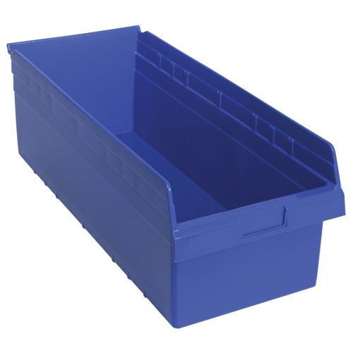 Store-Max Shelf Bins, 11-1/8" W x 8" H x 23-5/8" D, Blue, 68 lbs. Capacity Sécurité Médic