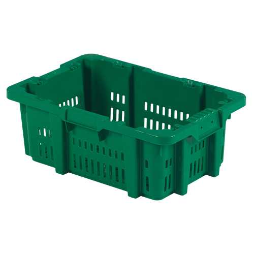 Contenant en plastique Stack-N-Nest pour la manutention des aliments, 16" x 23,9" x 8,8", Vert Sécurité Médic