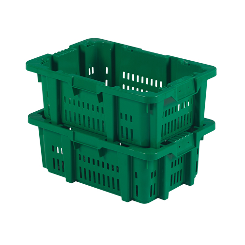 Contenant en plastique Stack-N-Nest pour la manutention des aliments, 16" x 23,9" x 8,8", Vert Sécurité Médic