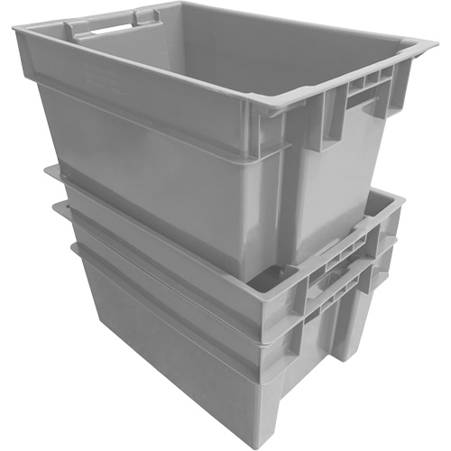 Stack & Nest Container, 16" W x 12" H x 24" D, Grey Sécurité Médic