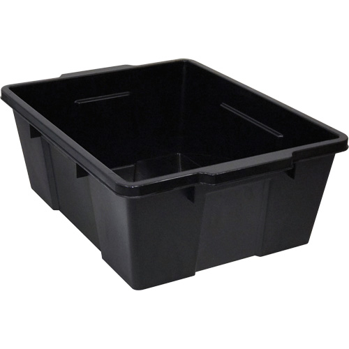 Contenant avec loquets en plastique,  la x 21" p x 7,75" h, Noir Sécurité Médic