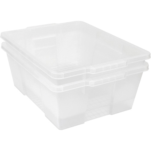 Contenant avec loquets en plastique,  la x 21" p x 7,75" h, Transparent Sécurité Médic