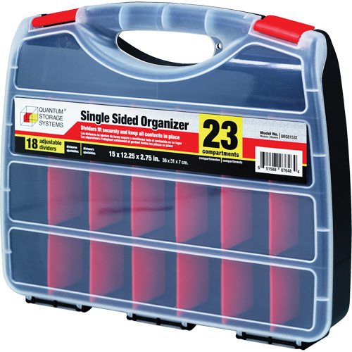 Plastic Compartment Box, 12-1/4" W x 15" D x 2-3/4" H, 23 Compartments Sécurité Médic