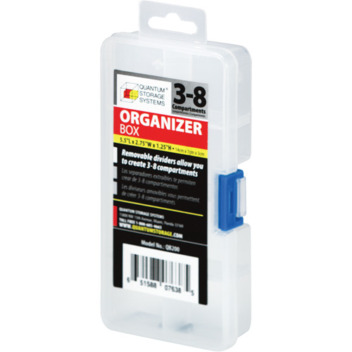 Plastic Compartment Box, 2.75" W x 5.5" D x 1.25" H, 8 Compartments Sécurité Médic