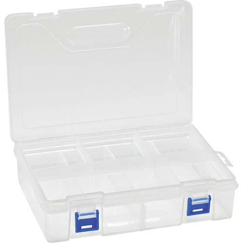Plastic Compartment Box, 6.25" W x 9.25" D x 2.2" H, 8 Compartments Sécurité Médic