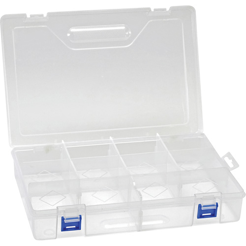 Plastic Compartment Box, 7.75" W x 11.75" D x 2.2" H, 10 Compartments Sécurité Médic