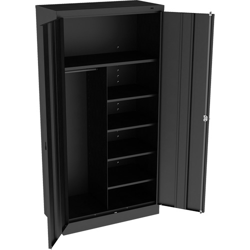 Combination Cabinet, 36" W x 18" D x 72" H, Black Sécurité Médic