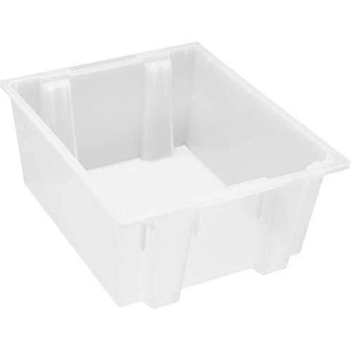 Heavy-Duty Stack & Nest Tote, 10" x 19.5" x 23.5", Clear Sécurité Médic