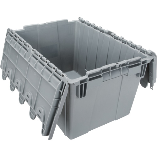 Flip Top Plastic Distribution Container, 21.65" x 15.5" x 12.5", Grey Sécurité Médic