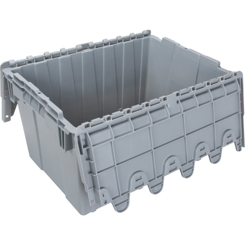 Flip Top Plastic Distribution Container, 21.65" x 15.5" x 12.5", Grey Sécurité Médic
