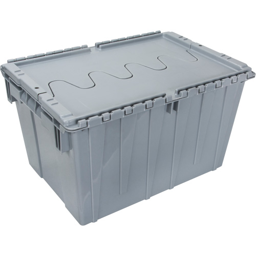 Flip Top Plastic Distribution Container, 21.65" x 15.5" x 12.5", Grey Sécurité Médic
