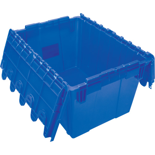 Flip Top Plastic Distribution Container, 21.65" x 15.5" x 12.5", Blue Sécurité Médic