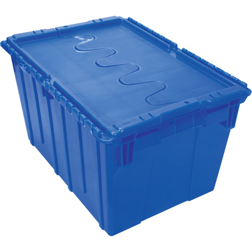 Flip Top Plastic Distribution Container, 21.65" x 15.5" x 12.5", Blue Sécurité Médic