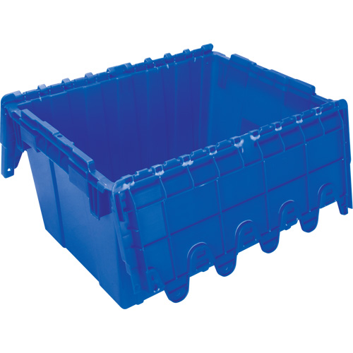 Flip Top Plastic Distribution Container, 21.65" x 15.5" x 12.5", Blue Sécurité Médic