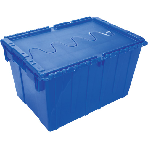 Flip Top Plastic Distribution Container, 21.65" x 15.5" x 12.5", Blue Sécurité Médic