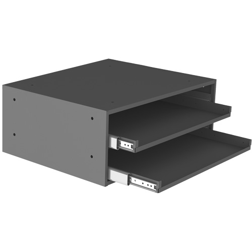 Grande glissi&egrave;re de stockage pour armoire &agrave; compartiments, Acier, 2 compartiments, 20" la x 15-15/16" p, 8-3/16" h, Gris Sécurité Médic