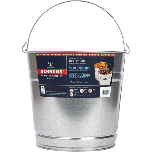 Pail, Galvanized Steel, 11 L Sécurité Médic