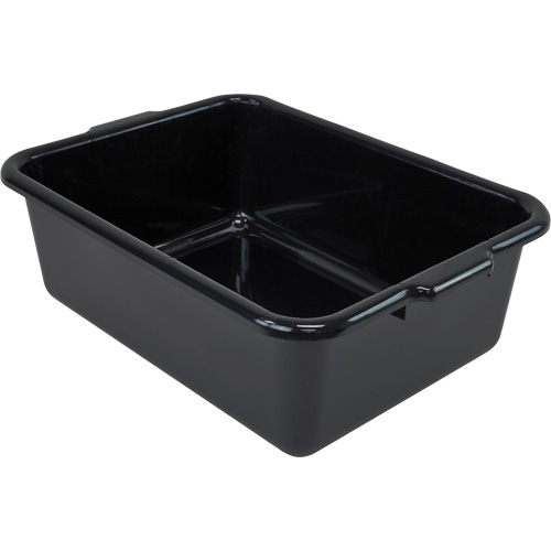 All-Purpose Flat-Bottom Storage Tub, 7" H x 15" D x 21" L, Plastic, Black Sécurité Médic