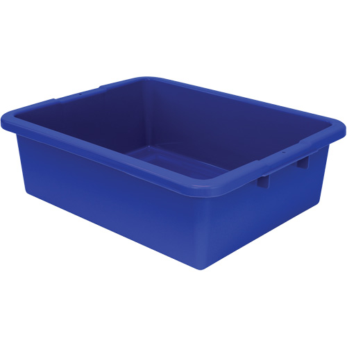 Bac d'entreposage tout usage &agrave; fond rainur&eacute;, 7" ha x 17" p x 22" lo, Plastique, Bleu Sécurité Médic