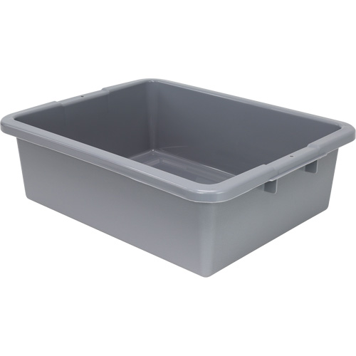 All-Purpose Ribbed-Bottom Storage Tub, 7" H x 17" D x 22" L, Plastic, Grey Sécurité Médic