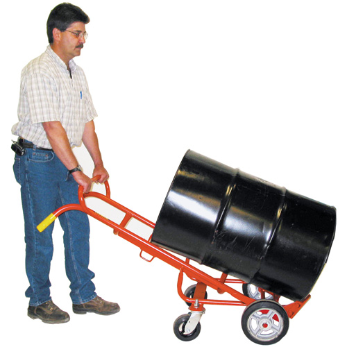 Diable &agrave; Barils Ergonomique A/Roulettes Pivotantes, Fabriqu&eacute; en Acier, 55 - 85 gal. US (45 - 70 gal. imp.) Sécurité Médic