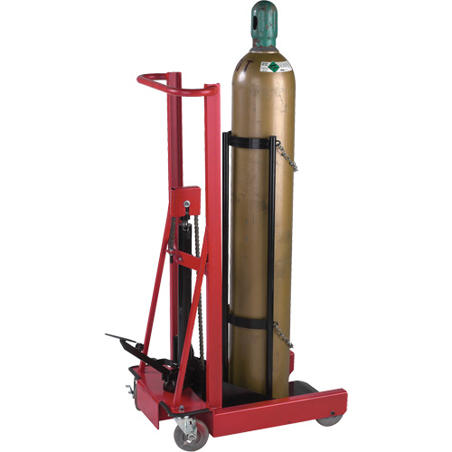 Hydraulic Cylinder Lift, Rubber Wheels, 12" W x 20" L Base, 300 lbs. Sécurité Médic