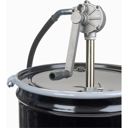 Pompes rotatives pour barils, Aluminium, Pour capacit&eacute; 15-55 gal., 6-3/4 oz par r&eacute;volution Sécurité Médic