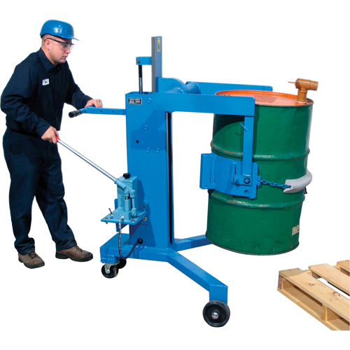 Basculeur - palettiseurs pour barils, 55 gal. US (45 gal. imp.) Sécurité Médic