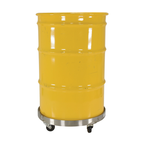 Chariots pour barils, Acier inoxydable, Capacit&eacute;e 800 lb, Diam&egrave;tre 23-1/4", Roue en Caoutchouc Sécurité Médic