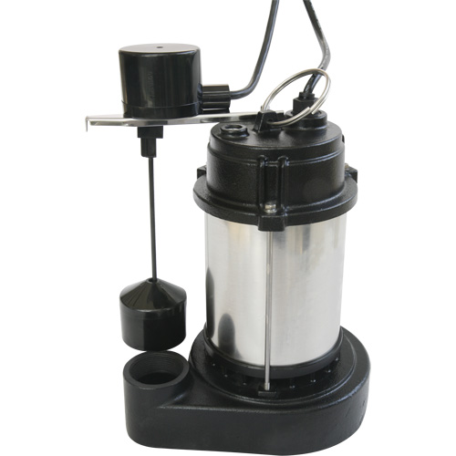 Pompe &agrave; boîtier en acier inoxydable et base en fonte, 1/3 CV, D&eacute;bit 3630 gal./h Sécurité Médic